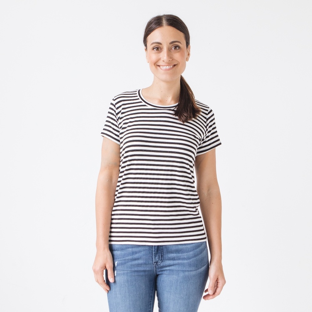 Black & White Stripe T-Shirt - Modal Jersey